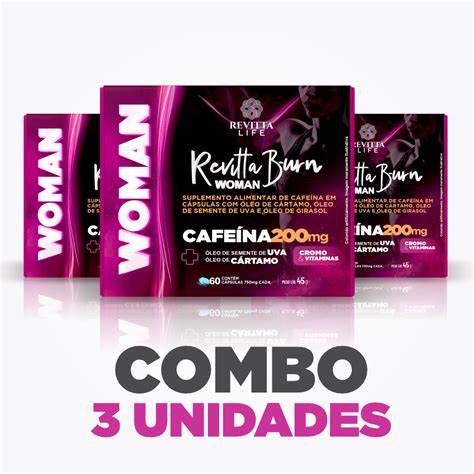 Kit 3x Suplemento Termogênico Feminino Cafeína 200mg Óleo de