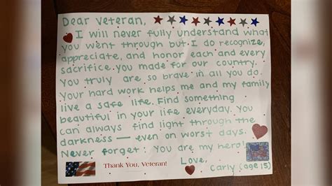 Veterans Day Thank You Letters