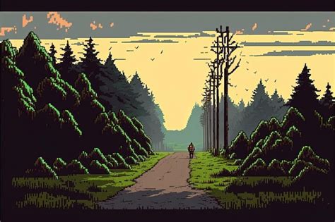 Premium AI Image | Pixel art landscape of postapocalyptic world city in ...