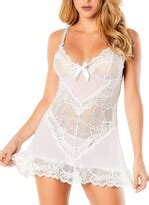 Oh La La Cheri Sheer Cup Lacey Baby Doll G String 2pc Lingerie Set