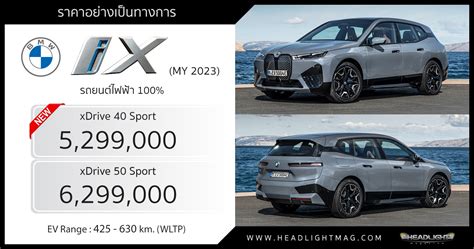 ราคาอยางเปนทางการ BMW iX MY2023 5 299 000 6 299 000 บาท รน