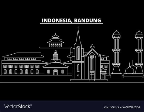 Bandung Silhouette Skyline Indonesia Royalty Free Vector