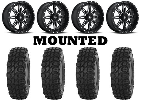 Kit 4 High Lifter X Comp ATR Tires 35x10 15 On Fuel Lethal Matte Black