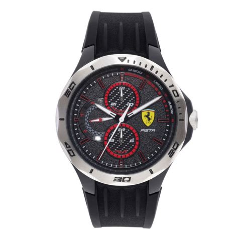 Scuderia Ferrari Pista Analogue Black Round Dial Men S Watch 0830722