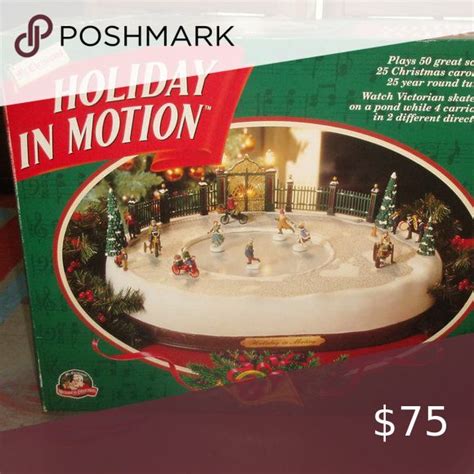 Mr Christmas Holiday In Motion Skating Rink Musical Victorian Working