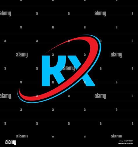 Kx K X Letter Logo Design Initial Letter Kx Linked Circle Uppercase Monogram Logo Red And Blue