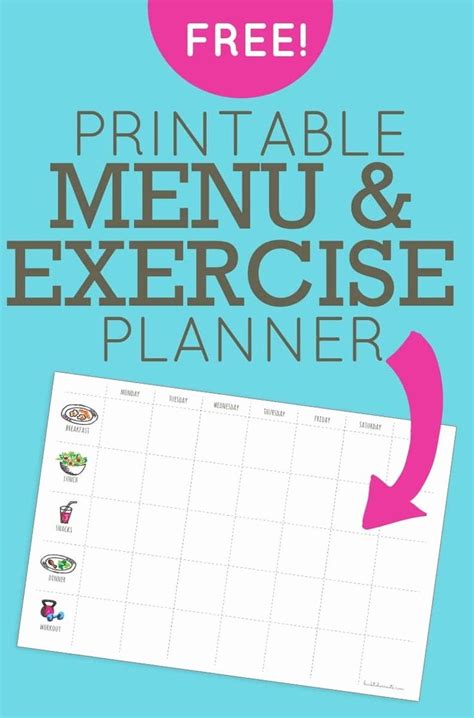 Weekly Workout Planner Template Beautiful Menu Exercise Planner Free