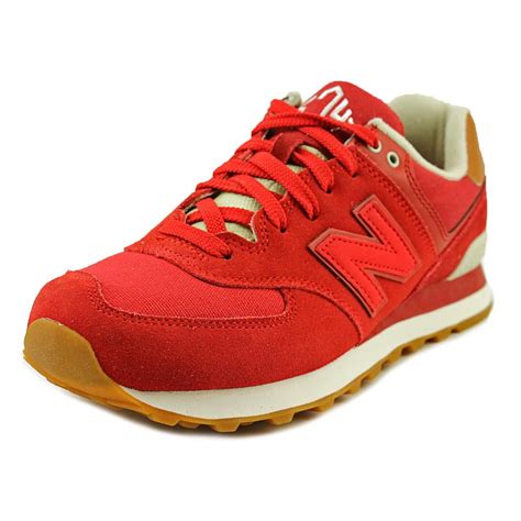 New Balance ML574 Men Round Toe Canvas Red Sneakers - Walmart.com