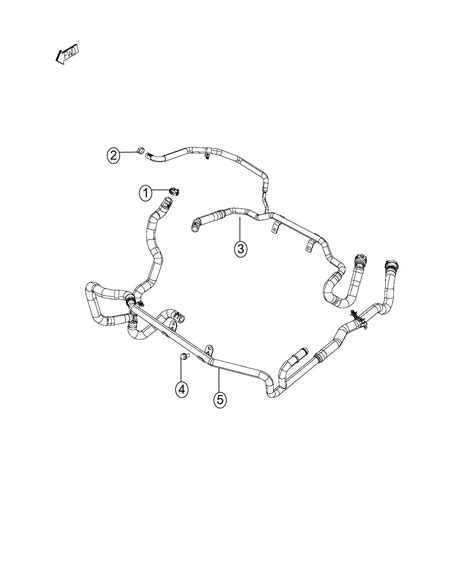 Jeep Cherokee Hose Heater Return Module Plumbing Power 52014626AH