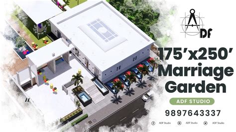 175x250 Marriage Garden Design | 65x80 Banquet Hall Design | Function ...