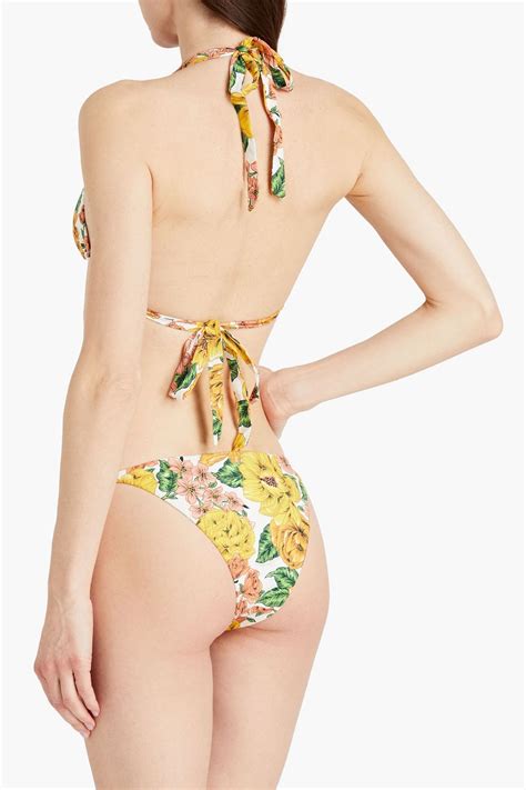 ZIMMERMANN Poppy Floral Print Cotton Triangle Bikini Sale Up To 70