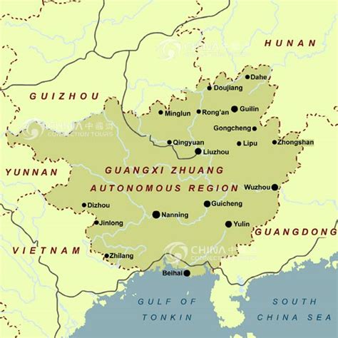 Guangxi Province China Map - Gisele Ermentrude