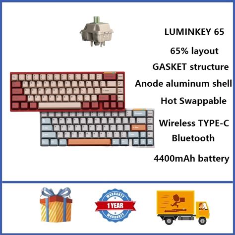 Luminkey Wireless Mechanical Keyboard Gasket Structure Anode Aluminum Shell Hot Plug Low