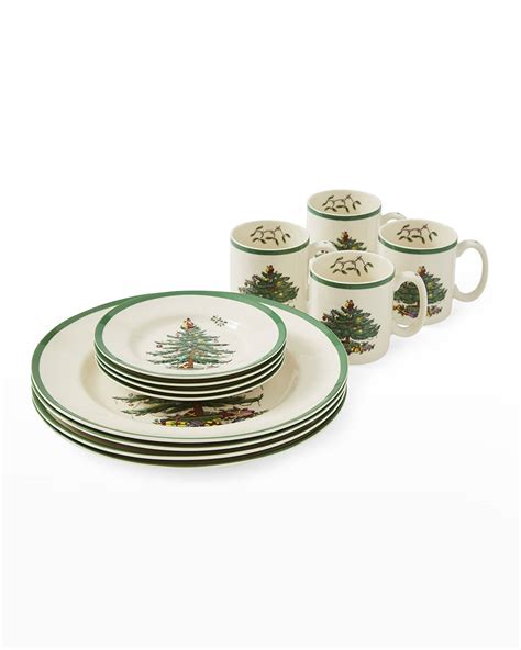 Spode Christmas Tree 12 Piece Dinnerware Set Neiman Marcus