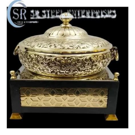 Round Stainless Steel Golden Chafing Dish For Hotel At 7500 In New Delhi