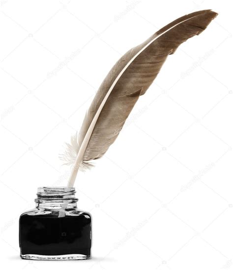 Feather Quill Pen And Glass Inkwell Stock Photo By Billiondigital