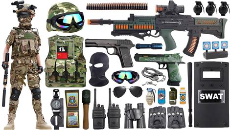 Special Police Weapon Toy Set Unboxing Tactical Helmet Assault Rifle