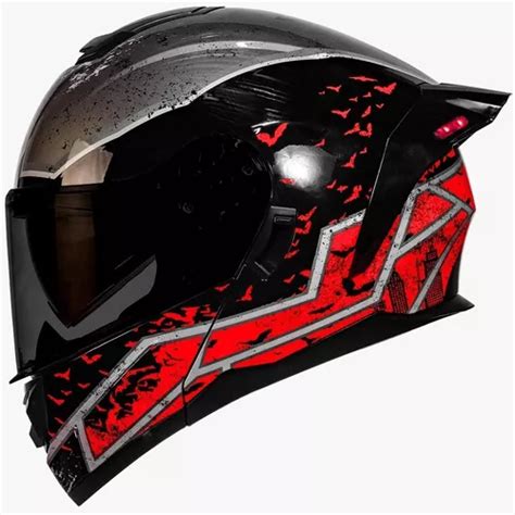 Casco Abatible Kov Batman Dc Comics Con Led Certificado Dot