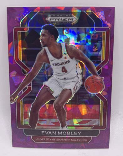 2022 Panini Prizm Draft Picks Evan Mobley PURPLE CRACKED ICE SP 118 149