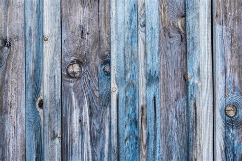 Dark Gray Seamless Texture Of An Old Wooden Fence With Blue Paint