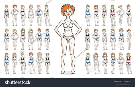 Women Bikini Vector Illustrations Isolated On Stock Vector Royalty Free 2220474145 Shutterstock