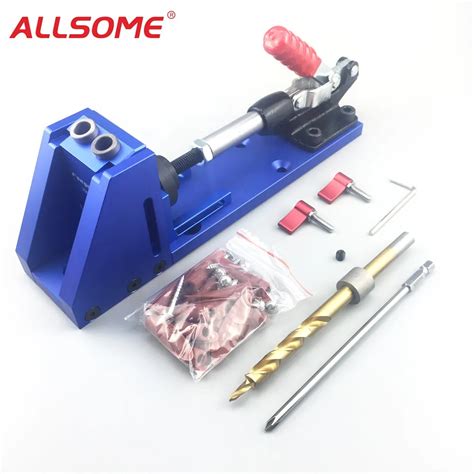 Allsome Portable Pocket Hole Jig Kit System With Ph1 Screwdriver 95mm