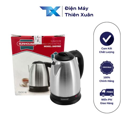 Ấm siêu tốc Inox Sunhouse SHD1182 - 1.8 lít - Điện Máy Thiên Xuân