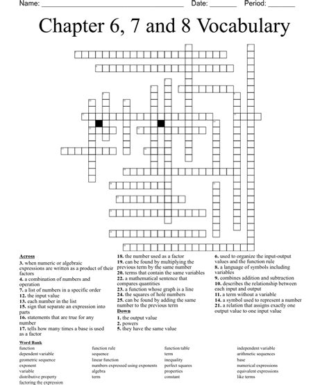 Chapter 6 7 And 8 Vocabulary Crossword WordMint