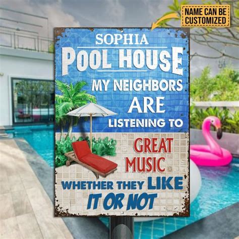 Personalized Swimming Pool Rules Relax Customized Classic Metal Signs ...