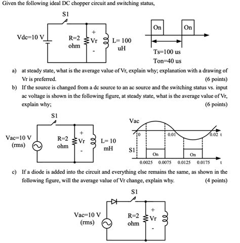 Solved Given The Following Ideal Dc Chopper Circuit And