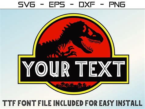 Jurassic Park Template svg DIY SVG personnalisé Jurassic Etsy France