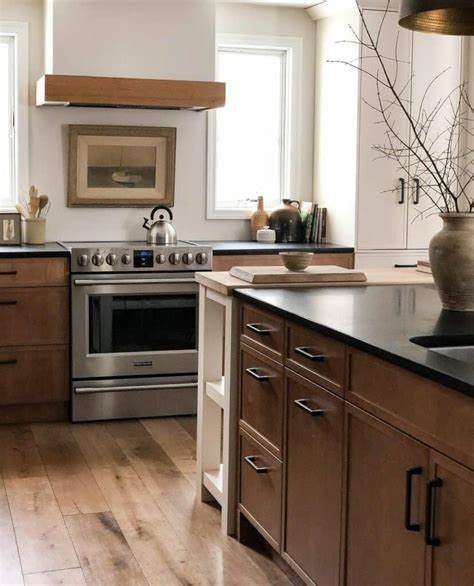 Wood Kitchen With Black Countertops Soul Lane