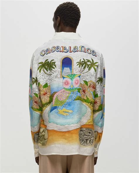 Casablanca Cuban Collar Long Sleeve Shirt Multi Longsleeves Casablanca