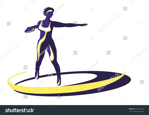 Silhouette Womandiscus Thrower Disk Isolated On Stock Vector Royalty Free 172067453 Shutterstock