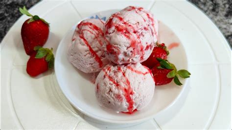 Strawberry Custard Ice Creamhomemade Strawberry Ice Cream Summer