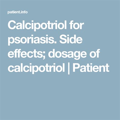 Calcipotriol For Psoriasis Side Effects Dosage Of Calcipotriol