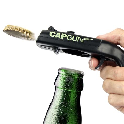 Criativo Portable Beer Bottle Opener Cap Gun Abertura Capgun Beber