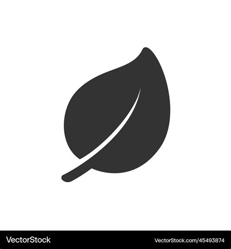 Single leaf web icon clip art simple flat modern Vector Image