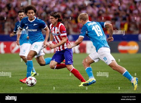 Madrid Spain 18th Sep 2013 Atletico De Madrid S Filipe Luis C And