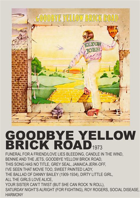 Elton John - Goodbye Yellow Brick Road | Goodbye yellow brick road, Elton john, Elton john album ...