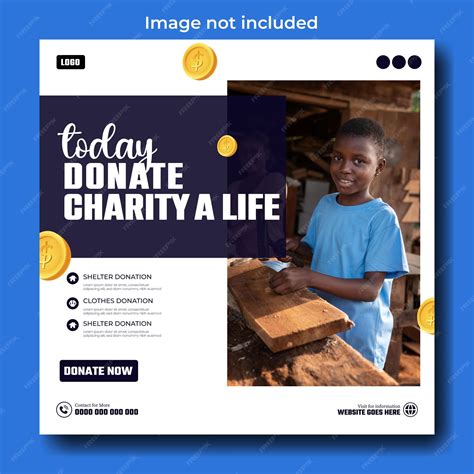 Premium Vector | Fundraising Charity Social Media Post Template Design