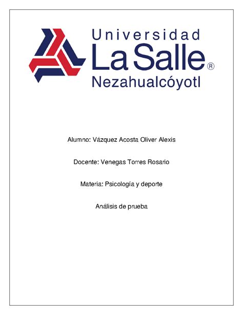 Tests psicología Test Alumno Vázquez Acosta Oliver Alexis Docente