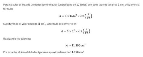 Cual Es El Rea De Un Dodec Gono Cuyo Lado Mide Cm Porfaaa