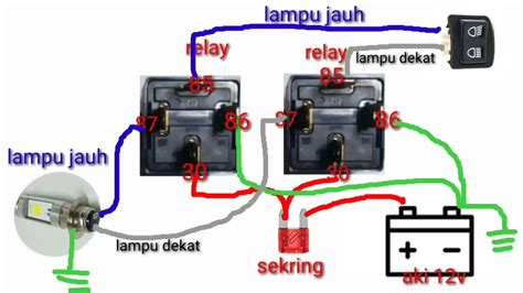 Skema Pemasangan Relay Lampu Motor Skema Diagram The Best Porn Website