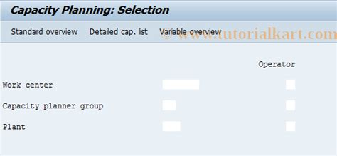 Cm Sap Tcode Cap Planning Work Center Load