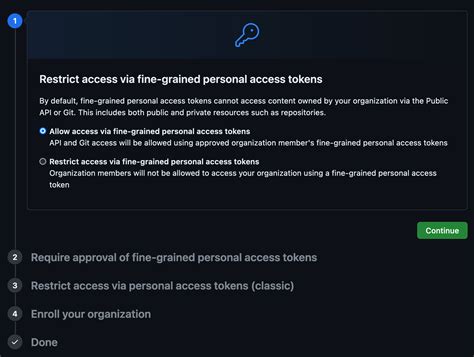 Provide Instructions For Github S New Fine Grained Personal Access