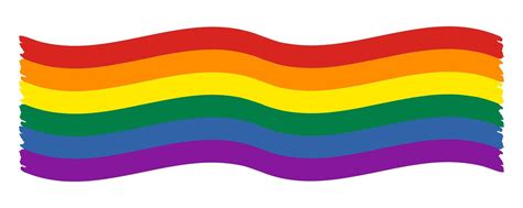 Wide Waving Pride Flag Rainbow Lgbt Icono De Símbolo Ilustración De