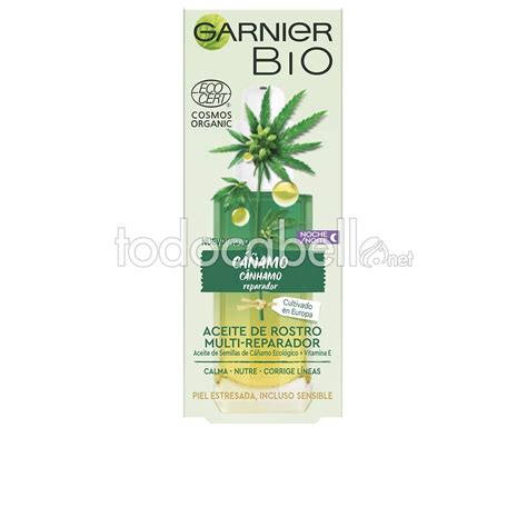 Garnier Bio Ecocert Cáñamo Aceite Noche Multi Reparador 30ml