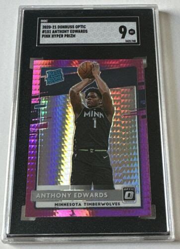 Donruss Optic Anthony Edwards Pink Hyper Prizm Rookie Rc