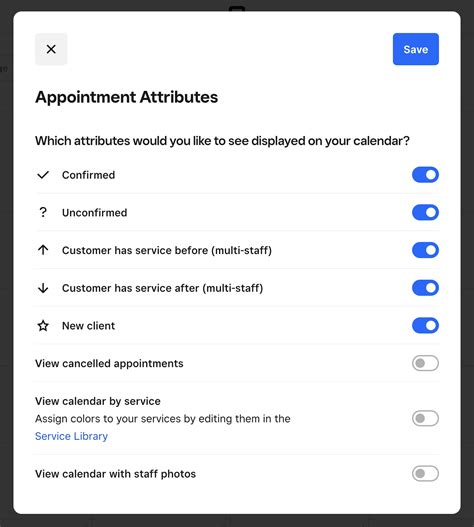 Set up calendar view filters for appointments | Square Support Center - US